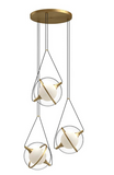 Kuzco Lighting CH76728-BG 28" Aries LED Chandelier Ceiling Pendant Light with Frosted Internal Glass, Brushed Gold Finish