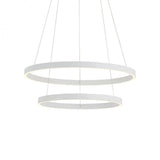 Kuzco Lighting CH86224-WH LED Indoor Lighting Cerchio 2 Light 24 Inch Chandelier Ceiling Light White Finish