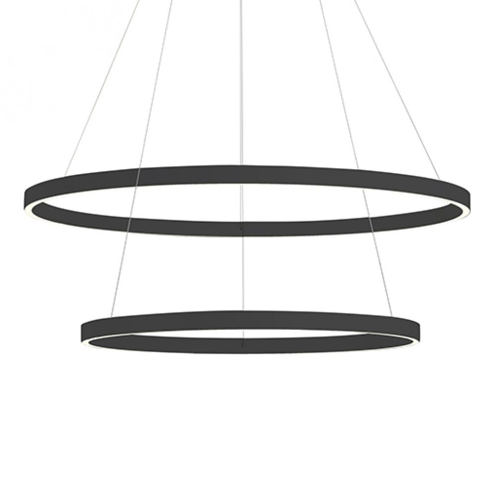 Kuzco Lighting CH86232-BK LED Indoor Lighting Cerchio 2 Light 32 Inch Chandelier Ceiling Light Black Finish