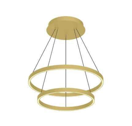 Kuzco Lighting CH87224-BG 24" Cerchio LED Chandelier Ceiling Pendant Light with Frosted Silicone Diffuser, Brushed Gold Finish