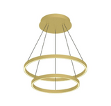 Kuzco Lighting CH87232-BG 32" Cerchio LED Chandelier Ceiling Pendant Light with Frosted Silicone Diffuser, Brushed Gold Finish