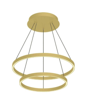 Kuzco Lighting CH87824-BG 24" Cerchio LED Chandelier Ceiling Pendant Light with Frosted Silicone Diffuser, Brushed Gold Finish