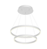 Kuzco Lighting CH87824-WH 24" Cerchio LED Chandelier Ceiling Pendant Light with Frosted Silicone Diffuser, White Finish