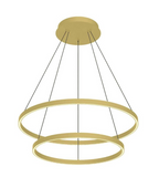 Kuzco Lighting CH87832-BG 32" Cerchio LED Chandelier Ceiling Pendant Light with Frosted Silicone Diffuser, Brushed Gold Finish