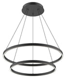 Kuzco Lighting CH87832-BK 32 inch Cerchio LED Chandelier Ceiling Pendant Light, Black Finish