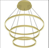 Kuzco Lighting CH87932-BG 32 inch Cerchio LED Chandelier Ceiling Pendant Light, Brushed Gold Finish