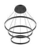 Kuzco Lighting CH87932-BK 32" LED Chandelier Ceiling Pendant Light with Frosted Silicone Diffuser, Black Finish