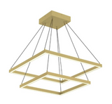 Kuzco Lighting CH88224-BG 24" Piazza 2 Tier LED Chandelier Ceiling Pendant Light with Frosted Silicone Diffuser, Brushed Gold Finish