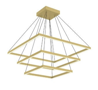 Kuzco Lighting CH88332-BG Piazza LED Chandelier Ceiling Pendant Light, Brushed Gold Finish