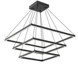 Kuzco Lighting CH88332-BK LED 154W Piazza Three Tier Chandelier Light 5000K Black Finish