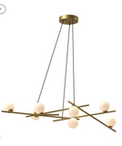 Kuzco Lighting CH89854-BG/GO AMARA Chandelier LED Ceiling Pendant Light With Transition Glossy Opal Glass, Brushed Gold Finish