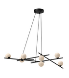 Kuzco Lighting CH89854-BK/GO AMARA Chandelier LED Ceiling Pendant Light With Transition Glossy Opal Glass, Black Finish