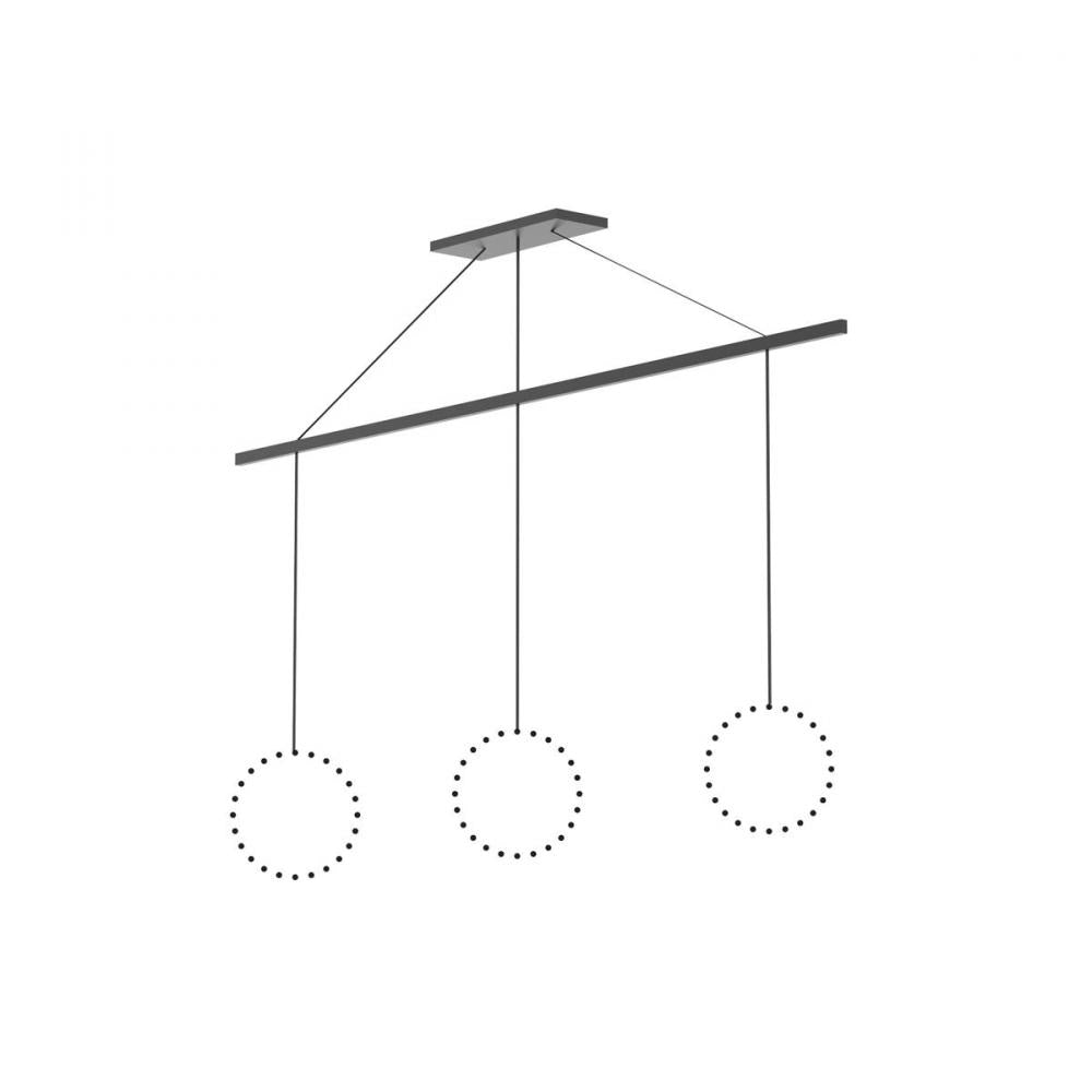 Kuzco Lighting CNL3AC-BK Marquee 3 Light 47.25 Inch Linear Pendant Canopy Chandelier Ceiling Light Black Finish