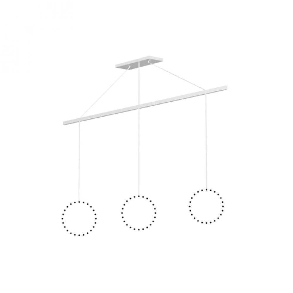 Kuzco Lighting CNL3AC-WH Marquee 3 Light 47.25 Inch Linear Pendant Canopy Chandelier Ceiling Light White Finish