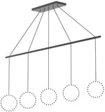 Kuzco Lighting CNL5AC-BK Marquee 5 Light 86.63 Inch Linear Pendant Canopy Chandelier Ceiling Light Black Finish