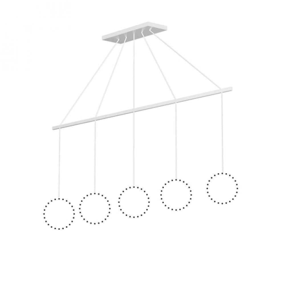 Kuzco Lighting CNL5AC-WH Marquee 5 Light 86.63 Inch Linear Pendant Canopy Chandelier Ceiling Light White Finish