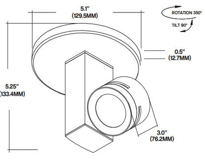 Core Lighting CTL410-L1-27K-SI-WF-MP 700 Lumen Vertical Monopoint Track Head 2700K Silver Finish