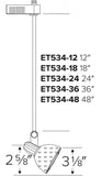 ELCO Lighting ET534-12W Electronic Low Voltage Clasp Accent Light with Stem Extension Track Fixture 12" Extension 50W 12V White Finish