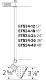 ELCO Lighting ET534-36W Electronic Low Voltage Clasp Accent Light with Stem Extension Track Fixture 36" Extension 50W 12V White Finish