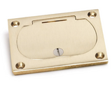 Lew Electric DFB-1-GFI Decoration Cover Hinged Lid Floor Box , Brass Finish