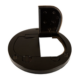 Lew Electric DFB-LR-DB Flush Mounted Round Floor Box W/ Dual Flip Lids Cover, Dark Bronze Finish