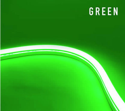 Diode LED DI-24V-TE-NBL1-GN-65 65.6ft Neon Blaze Flexible LED Lighting Color Temperature Green, Watt 1.22W/ft, Lumens 88lm/ft 24V Top Emitting