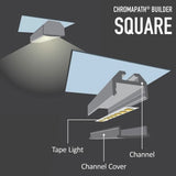 Diode LED DI-CPCHA-SQ96B 96" Chromapath LED Tape Light SQUARE Black Channel