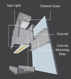 Diode LED DI-CPCHB-SCNC-48 48" Chromapath LED Tape Light Sconce Aluminum Channel Bundle