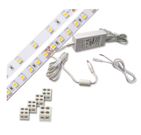 Diode LED DI-KIT-12V-BC1PG60-3500 Blaze Basics 100 Series LED Tape Light Spool with Plug-In Adapter, Color Temperature 3500K, Voltage 12V