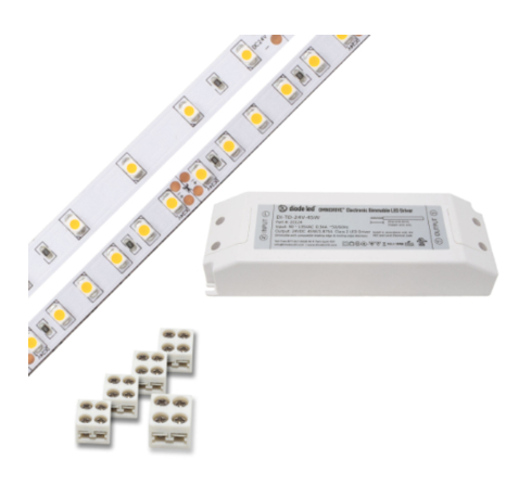 Diode LED DI-KIT-12V-BC2ODBELV60-2700 Blaze Basics 200 Series LED Tape Light Spool with 60W OMNIDRIVE, Color Temperature 2700K, Voltage 12V