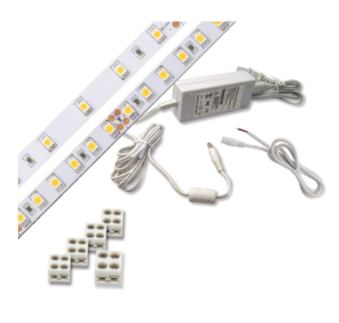 Diode LED DI-KIT-12V-BC2PG60-3000 Blaze Basics 200 Series LED Tape Light Spool with Plug-In Adapter, Color Temperature 3000K, Voltage 12V