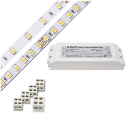 Diode LED DI-KIT-24V-BC1ODBELV60-6300 Blaze 100 Series 16.4ft Basics LED Tape Light Spool with 60W OMNIDRIVE BASICS ELV, Color Temperature 6300K, Voltage 24V