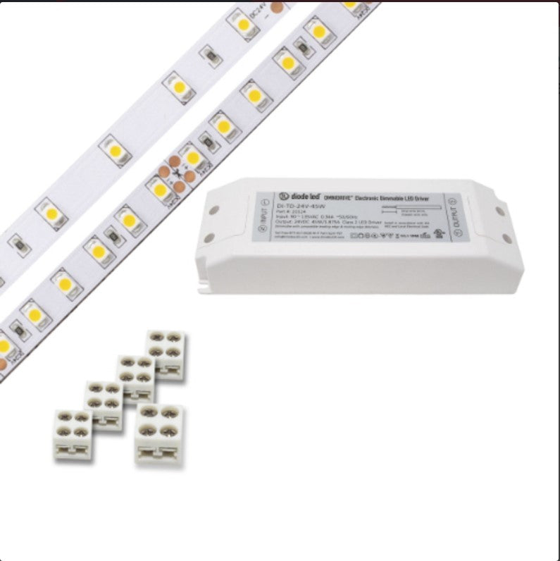 Diode LED DI-KIT-24V-BC1OM30-3500 Blaze 100 Series 16.4ft Basics LED Tape Light Spool with UL Listed OMNIDRIVE, Color Temperature 3500K, Voltage 24V