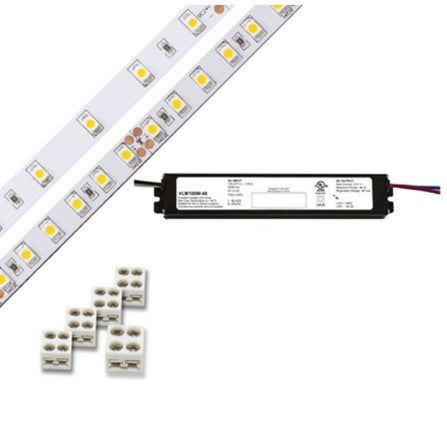 Diode LED DI-KIT-24V-BC2CV60-2700 Blaze 200 Series 16.4ft Basics LED Tape Light Spool with VLM Constant Voltage Driver, Color Temperature 2700K, Voltage 24V