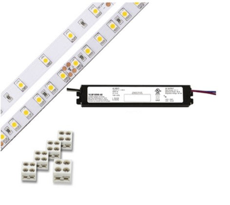 Diode LED DI-KIT-24V-BC2CV60-3500 Blaze 200 Series 16.4ft Basics LED Tape Light Spool with VLM Constant Voltage Driver, Color Temperature 3500K, Voltage 24V