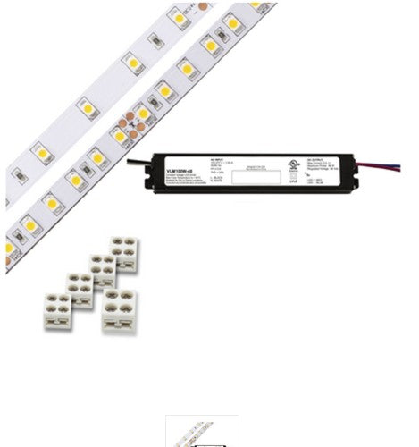 Diode LED DI-KIT-24V-BC2CV60-5000 Blaze 200 Series 16.4ft Basics LED Tape Light Spool with VLM Constant Voltage Driver, Color Temperature 5000K, Voltage 24V