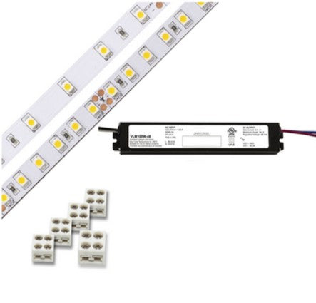 Diode LED DI-KIT-24V-BC2CV60-6300 Blaze 200 Series 16.4ft Basics LED Tape Light Spool with VLM Constant Voltage Driver, Color Temperature 6300K, Voltage 24V