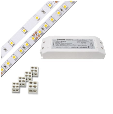 Diode LED DI-KIT-24V-BC2OM30-2700 Blaze 200 Series 16.4ft Basics LED Tape Light Spool with UL Listed OMNIDRIVE, Color Temperature 2700K, Voltage 24V