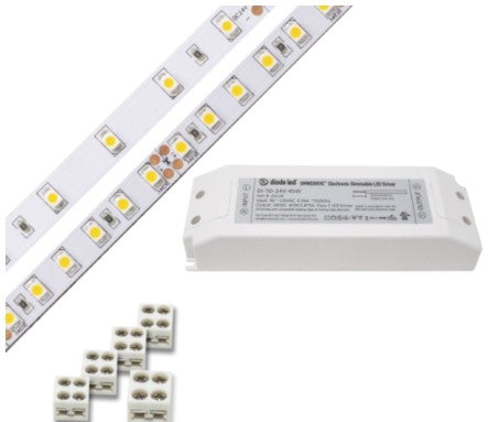 Diode LED DI-KIT-24V-BC2OM30-3000 Blaze 200 Series 16.4ft Basics LED Tape Light Spool with UL Listed OMNIDRIVE, Color Temperature 3000K, Voltage 24V