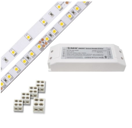 Diode LED DI-KIT-24V-BC2OM30-3500 Blaze 200 Series 16.4ft Basics LED Tape Light Spool with UL Listed OMNIDRIVE, Color Temperature 3500K, Voltage 24V