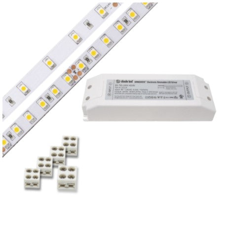 Diode LED DI-KIT-24V-BC2OM30-5000 Blaze 200 Series 16.4ft Basics LED Tape Light Spool with UL Listed OMNIDRIVE, Color Temperature 5000K, Voltage 24V
