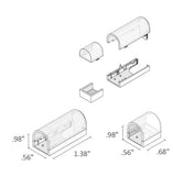 Diode LED DI-SE-NB-B-FR-EC NEON BLAZE Side Bending, Bottom Wire Entry Frosted end cap pair only (no lead wire)