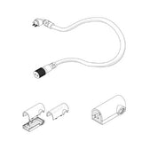 Diode LED DI-SE-NB-SDWC-EC Neon Blaze Side Bending Wire Entry Connector and Frosted end cap pair