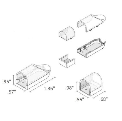 Diode LED DI-SE-NB-ST-FR-EC Neon Blaze Side Bending Straight Wire Entry Frosted Cap & Frosted End Cap
