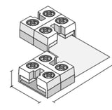 Diode LED DI-TB12-90-TTT-5 Tape Light Corner Connector 12mm Tape-to-Tape Terminal Block (5 Pack)