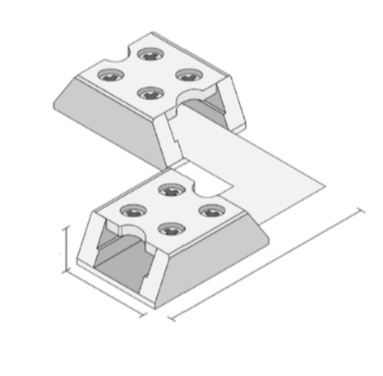 Diode LED DI-TB8-90-TTT-25B Tape Light 90 Degree Corner Connector 8mm Tape-to-Tape Terminal Blocks Connector ( 25 Pack ), Bulk