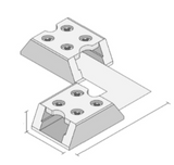 Diode LED DI-TB8-90-TTT-25 Tape Light 90 Degree Corner Connector 8mm Tape-to-Tape Terminal Blocks Connector ( 25 Pack )