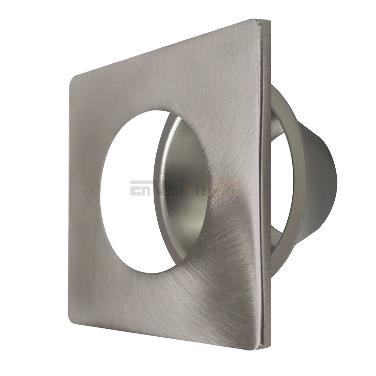 EnvisionLED DLJBX-2-TRIM-BN-S-SQ LED 2 Inch Square Brushed Nickel In and Out Smooth Trim Reflector Downlight