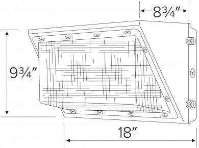 ELCO Lighting EWP90L40 LED Large Wall Packs 	90W 4000K 10900 lm 120/277V Finish | BuyRite Electric