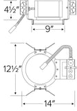 ELCO Lighting E9LHU60D2 9" New Construction Architectural Frame with Driver, Lumens 6000 lm, Voltage 120/277V, Dimming Triac/ELV/0-10V, Gen 2